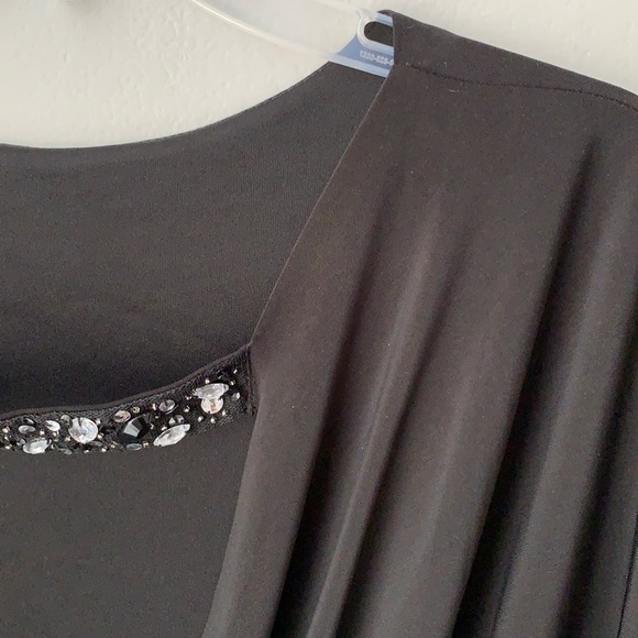 Y2K Mariana Deep Black Draped Cocktail Dress - Picture 2 of 7